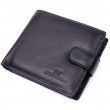 Мужской бумажник среднего размера из натуральной кожи ST Leather 22444 Черный