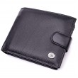 Мужской горизонтальный бумажник из натуральной кожи ST Leather 22466 Черный