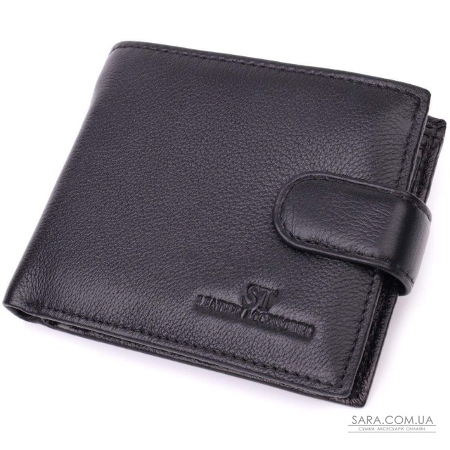 Горизонтальный бумажник среднего размера из натуральной кожи ST Leather 22454 Черный Горизонтальный бумажник среднего размера из натуральной кожи ST Leather 22454 Черный