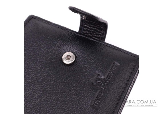 Горизонтальный бумажник среднего размера из натуральной кожи ST Leather 22454 Черный