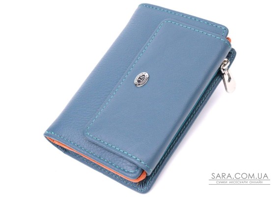 Интересный кошелек для женщин из натуральной кожи ST Leather 22504 Бирюзовый