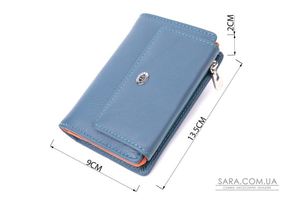 Интересный кошелек для женщин из натуральной кожи ST Leather 22504 Бирюзовый