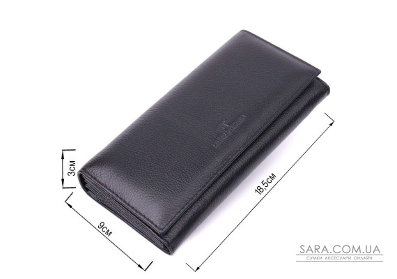 Удобный женский кошелек из натуральной кожи ST Leather 22523 Черный