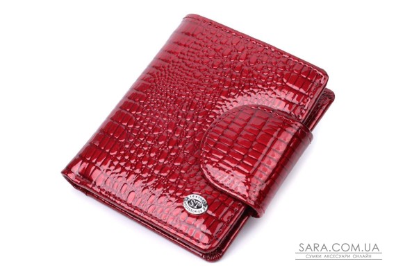 Лакированный кошелек для женщин среднего размера из натуральной кожи ST Leather 22685 Красный
