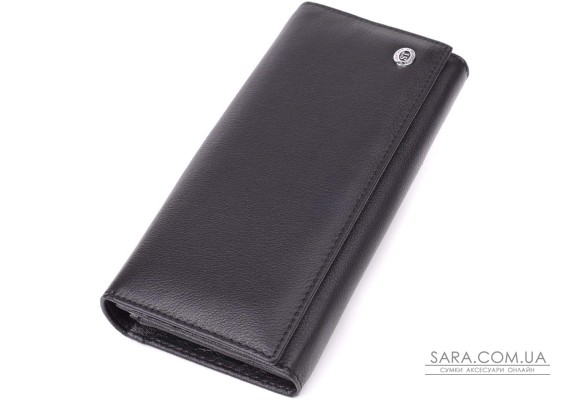 Солідний жіночий гаманець із натуральної шкіри ST Leather 23088 Чорний
