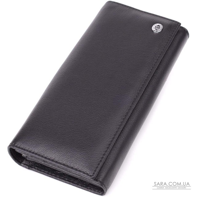 Солидный женский кошелек из натуральной кожи ST Leather 23088 Черный Солидный женский кошелек из натуральной кожи ST Leather 23088 Черный