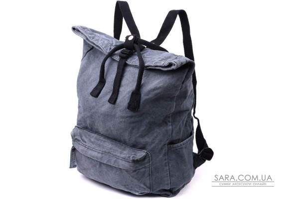 Модный городской рюкзак-мешок унисекс из плотного текстиля Vintage sale_15076 Серый