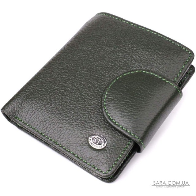 Вертикальний жіночий гаманець з натуральної шкіри ST Leather 23070 Зелений Вертикальний жіночий гаманець з натуральної шкіри ST Leather 23070 Зелений