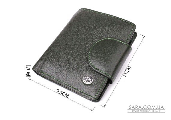 Вертикальный женский кошелек из натуральной кожи ST Leather 23070 Зеленый