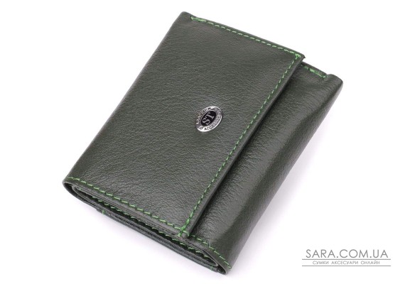 Женский миниатюрный кошелек из натуральной кожи ST Leather 23083 Зеленый