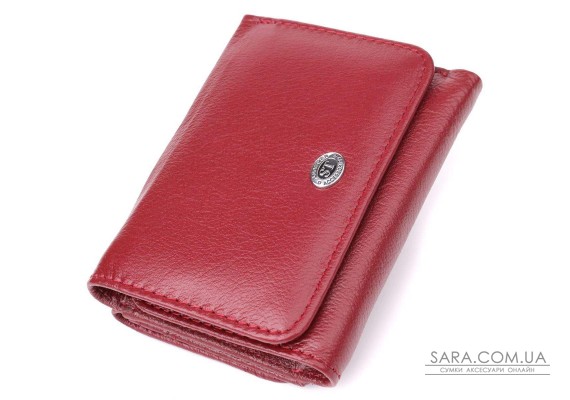Компактный женский кошелек из натуральной кожи ST Leather 23073 Бордовый