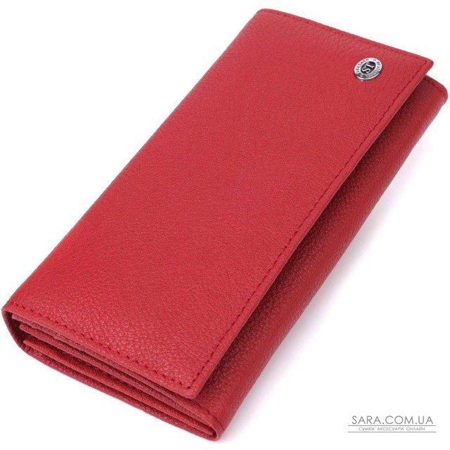 Яркий вертикальный кошелек из натуральной кожи ST Leather 23087 Красный Яркий вертикальный кошелек из натуральной кожи ST Leather 23087 Красный