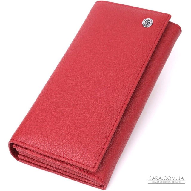 Женский вместительный кошелек из натуральной кожи ST Leather 23096 Красный Женский вместительный кошелек из натуральной кожи ST Leather 23096 Красный