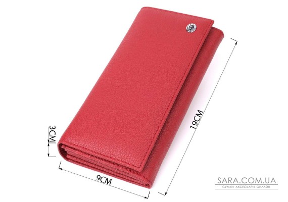 Женский вместительный кошелек из натуральной кожи ST Leather 23096 Красный