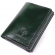Відмінний гаманець у три складання з натуральної гладкої шкіри GRANDE PELLE 22944 Зелений