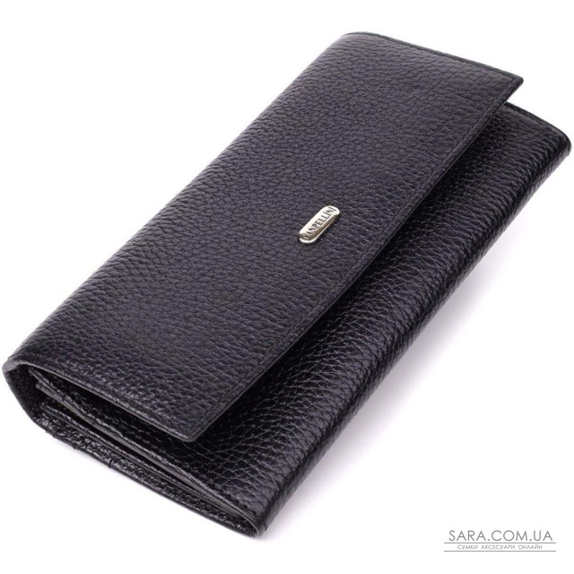 Классический женский кошелек из натуральной кожи CANPELLINI 20872_1 Черный Классический женский кошелек из натуральной кожи CANPELLINI 20872_1 Черный