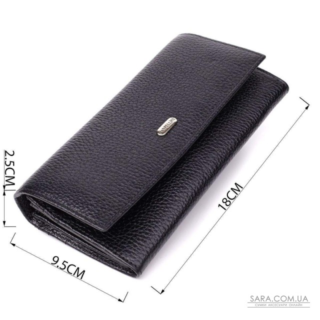 Классический женский кошелек из натуральной кожи CANPELLINI 20872_1 Черный Классический женский кошелек из натуральной кожи CANPELLINI 20872_1 Черный