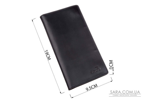 Бумажник мужской вертикальный винтажная кожа SHVIGEL 16200 Черный