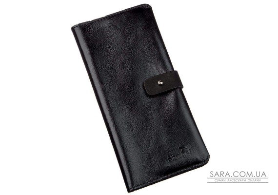 Бумажник мужской вертикальный из кожи алькор SHVIGEL 16204 Черный