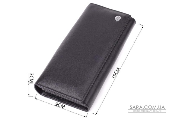 Солідний жіночий гаманець із натуральної шкіри ST Leather 23088 Чорний