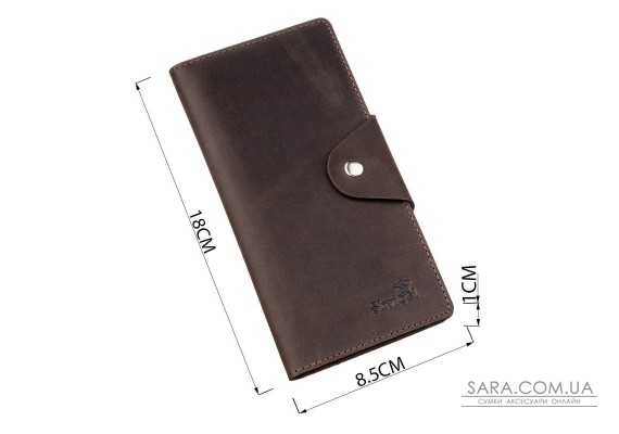 Бумажник мужской из винтажной кожи SHVIGEL 16169 Коричневый