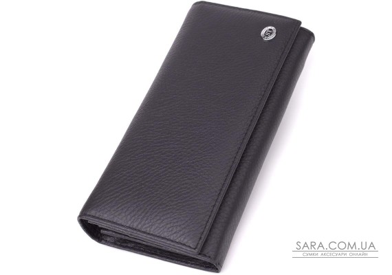 Місткий гаманець для жінок із натуральної шкіри ST Leather 23097 Чорний