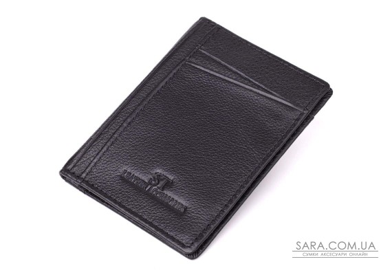 Мужской кошелек для карточек из натуральной кожи ST Leather 23091 Черный