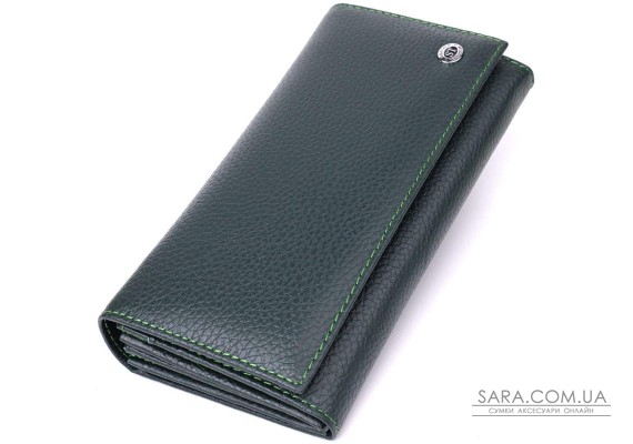 Модний гаманець для жінок із натуральної шкіри ST Leather 23099 Зелений