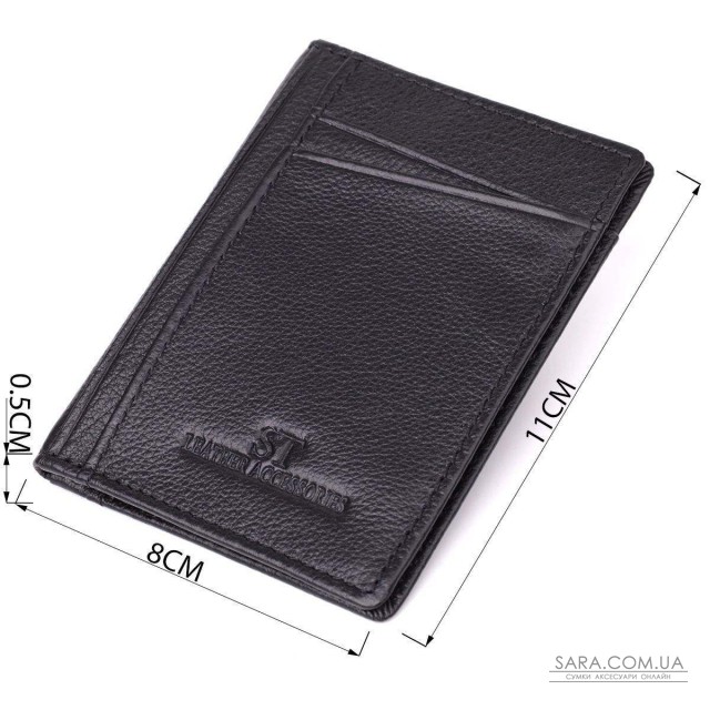 Мужской кошелек для карточек из натуральной кожи ST Leather 23091 Черный Мужской кошелек для карточек из натуральной кожи ST Leather 23091 Черный