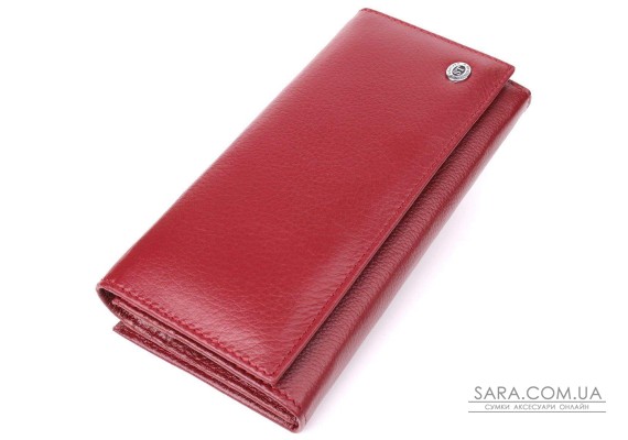 Элегантный кошелек для женщин с монетницей из натуральной кожи ST Leather 23107 Бордовый