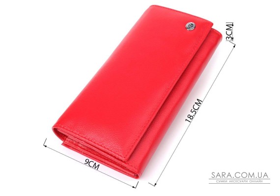 Красивий гаманець для жінок з монетницею із натуральної шкіри ST Leather 23105 Червоний