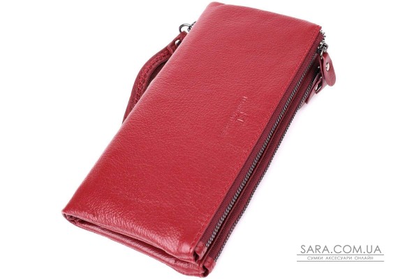 Шкіряний гаманець на три відділення ST Leather 23108 Бордовий