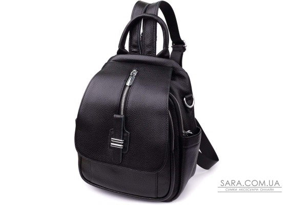 Женский рюкзак из натуральной кожи Vintage 23058 Черный