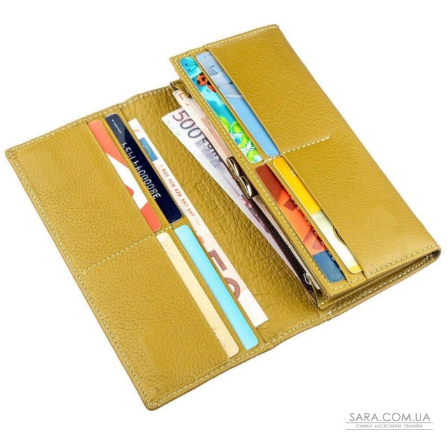 Классический кошелек для женщин на магните ST Leather 18871 Горчичный Классический кошелек для женщин на магните ST Leather 18871 Горчичный