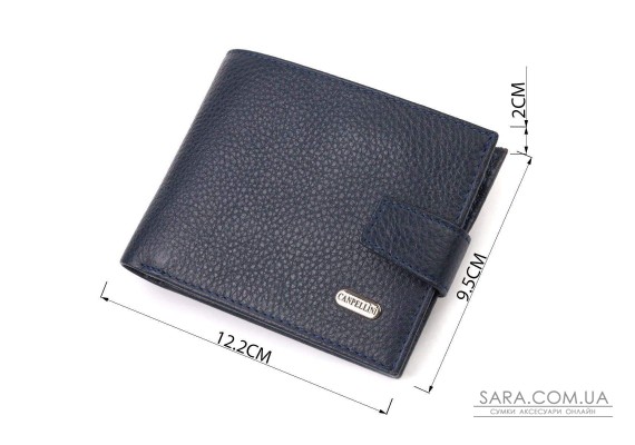Популярний горизонтальний гаманець для чоловіків із натуральної шкіри флотар CANPELLINI 21884 Синє