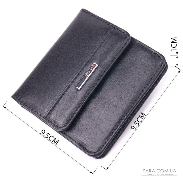 Компактный женский кошелек из натуральной гладкой кожи KARYA 21432 Черный Компактный женский кошелек из натуральной гладкой кожи KARYA 21432 Черный