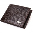 Модний гаманець для чоловіків з натуральної шкіри з тисненням під крокодила CANPELLINI 21926 Коричневий