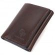 Удобный мужской кошелек в три сложения GRANDE PELLE 16787 Темно-коричневый