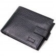 Чоловічий горизонтальний гаманець з натуральної шкіри BOND 22042 Чорний