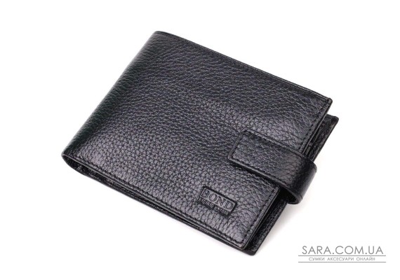 Чоловічий горизонтальний гаманець з натуральної шкіри BOND 22042 Чорний