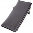 Стильный кошелек с монетницей снаружи из натуральной кожи GRANDE PELLE 11646 Черный