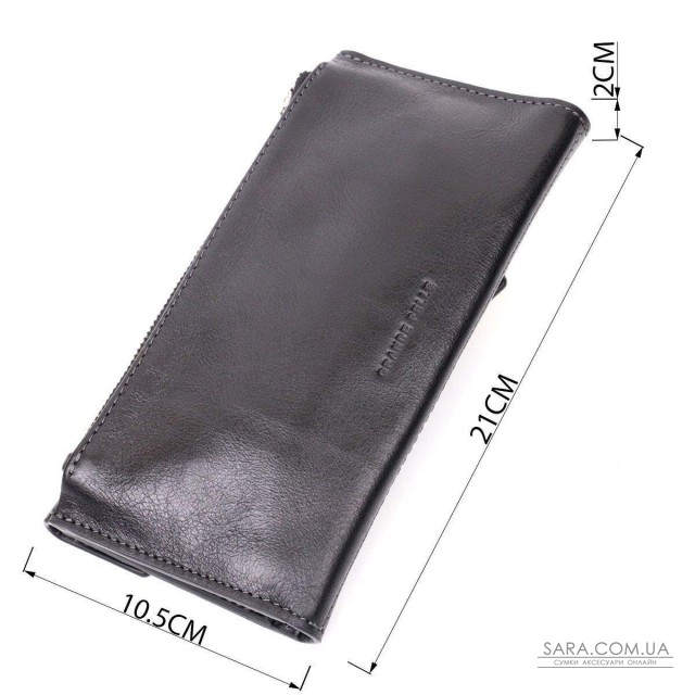 Стильный кошелек с монетницей снаружи из натуральной кожи GRANDE PELLE 11646 Черный Стильный кошелек с монетницей снаружи из натуральной кожи GRANDE PELLE 11646 Черный