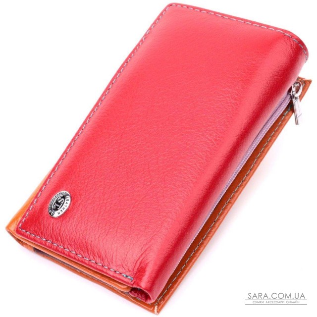 Кожаный кошелек в три сложения для женщин ST Leather 19442 Разноцветный Кожаный кошелек в три сложения для женщин ST Leather 19442 Разноцветный