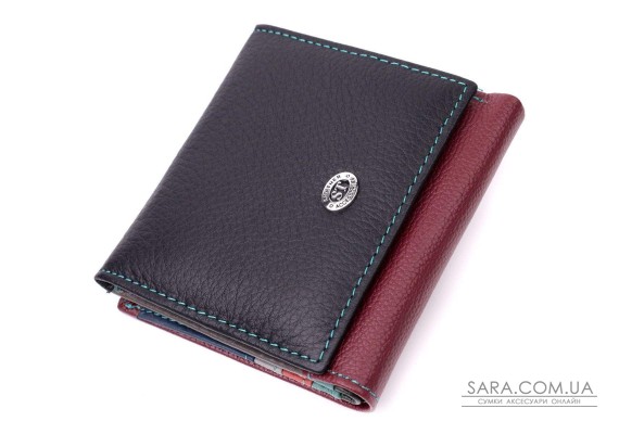 Стильный женский кошелек с оригинальной монетницей из натуральной кожи ST Leather 19510 Разноцветный