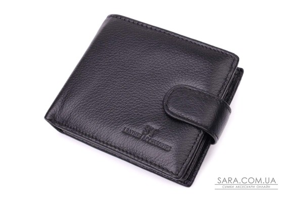 Гаманець для чоловіків зручного розміру із натуральної шкіри ST Leather 22461 Чорний