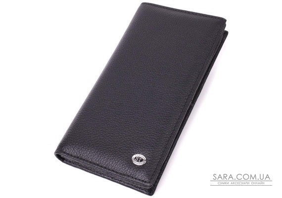 Женский вертикальный кошелек на магнитах из натуральной кожи ST Leather 22538 Черный