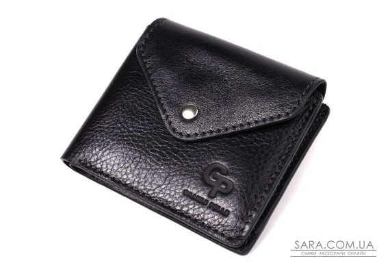 Кошелек унисекс из глянцевой натуральной кожи GRANDE PELLE 16806 Черный