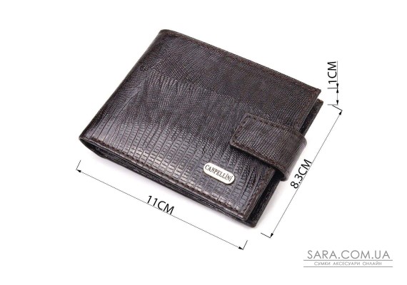 Небольшой мужской кошелек из натуральной фактурной кожи CANPELLINI 21507 Коричневый