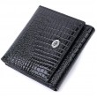 Женский компактный кошелек из натуральной лакированной кожи ST Leather 22688 Черный