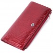 Лакированный яркий кошелек с фактурой под рептилию из натуральной кожи ST Leather 22715 Красный